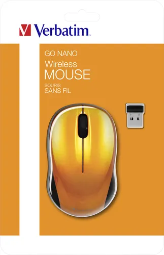 Verbatim Go Nano myszka Biuro Oburęczny RF Wireless 1600 DPI, pomarańczowa