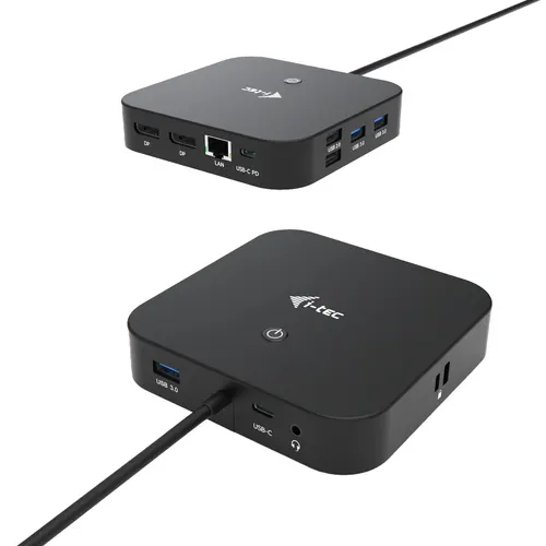 i-tec C31DUALDPDOCKPD stacja dokująca Przewodowa USB 3.2 Gen 1 (3.1 Gen 1) Type-C Czarny