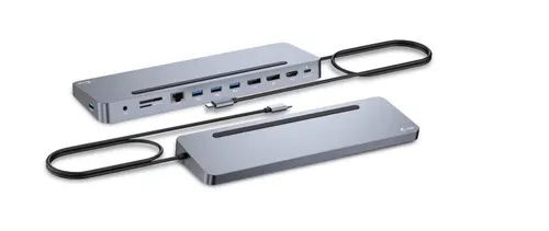 i-tec C31FLAT2PDPRO stacja dokująca Przewodowa USB 3.2 Gen 1 (3.1 Gen 1) Type-C Srebrny
