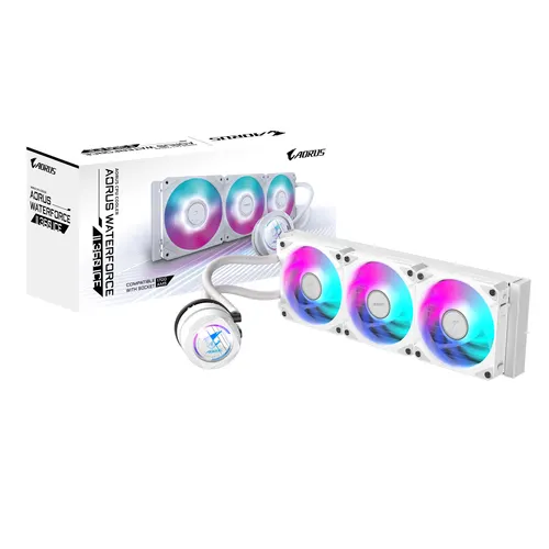 GIGABYTE AORUS WATERFORCE II 360 ICE Procesor Chłodnica cieczy all-in-one 12 cm Biały, biały (ICE)