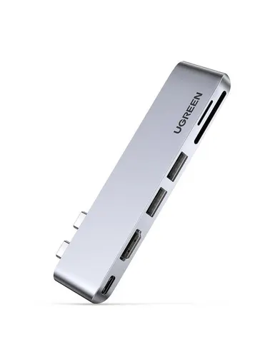 Ugreen 80856 stacja dokująca 2 x USB 3.2 Gen 2 (3.1 Gen 2) Type-C Aluminium