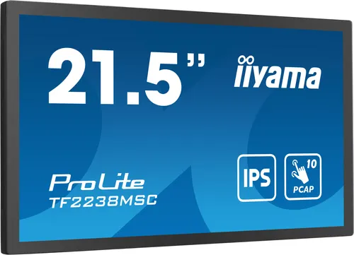 iiyama TF2238MSC-B1 monitor komputerowy 53,3 cm (21") 1920 x 1080 px Full HD LED Ekran dotykowy Czarny