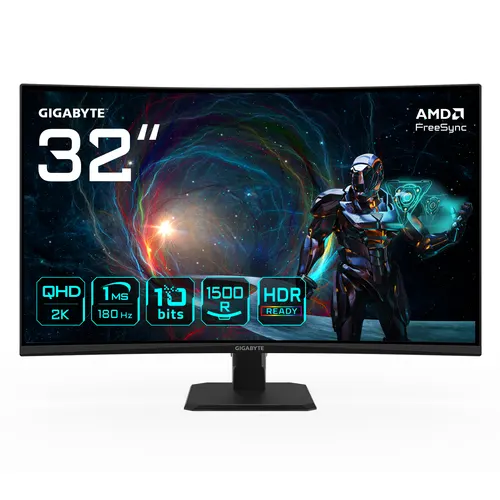 GIGABYTE GS32QCA monitor komputerowy 80 cm (31.5") 2560 x 1440 px Quad HD LED Czarny