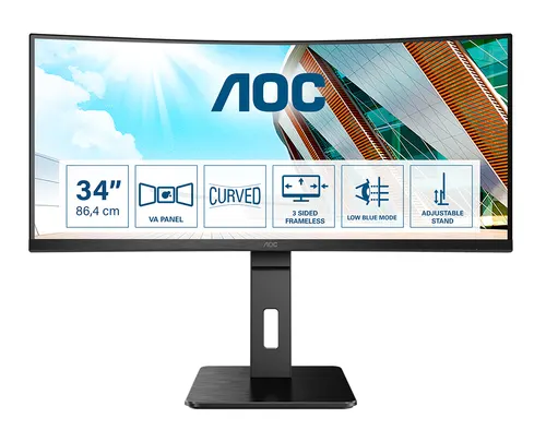 AOC P2 CU34P2A monitor komputerowy 86,4 cm (34") 3440 x 1440 px Quad HD LED Czarny