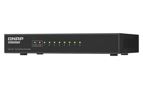 QNAP QSW-1108-8T-R2 przełącznik sieciowy Nie zarządzany 2.5G Ethernet (100/1000/2500) Desktop Czarny