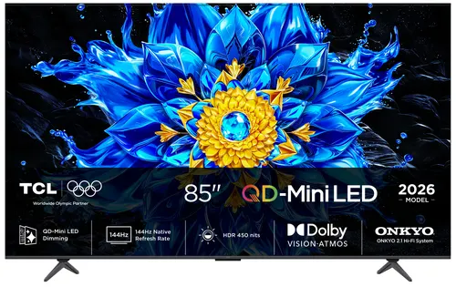 TCL P8L 85P8L Telewizor 2,16 m (85") 4K Ultra HD Smart TV Wi-Fi Czarny 450 cd/m²