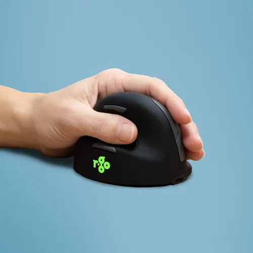R-Go Tools Ergonomiczna mysz R-Go HE Break mysz z aplikacją do robienia przerw, rozmiar średni, leworęczna, bezprzewodowa, czarna
