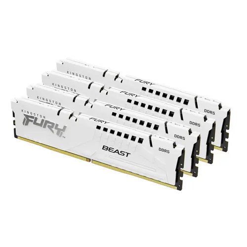 Kingston Technology FURY Beast 64GB 5600MT/s DDR5 CL40 DIMM (Zestawy 4 modułów) Biały XMP