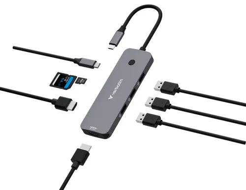 Verbatim CMH-08 USB Type-C 5000 Mbit/s Srebrny