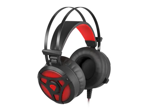 GENESIS Neon 360 Zestaw słuchawkowy Przewodowa Opaska na głowę Gaming Czarny, Czerwony
