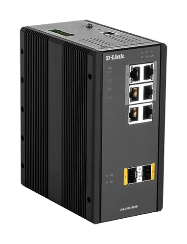 D-Link DIS‑300G‑8PSW Zarządzany L2 Gigabit Ethernet (10/100/1000) Obsługa PoE Czarny