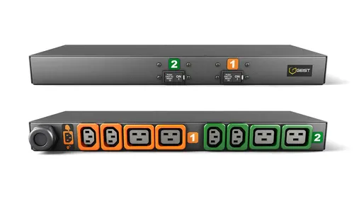 Vertiv GXPR086-103P44PS6-IP44 rozdzielacz zasilania PDU 8 x gniazdo sieciowe 1U Czarny