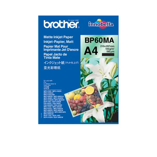Brother BP-60MA papier do drukarek atramentowych A4 (210x297 mm) Matowy 25 ark. Biały