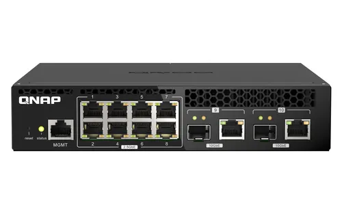 QNAP QSW-M2108R-2C przełącznik sieciowy Zarządzany L2 2.5G Ethernet (100/1000/2500) Obsługa PoE Czarny