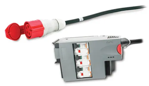 APC 3 Pole 5 Wire RCD 32A 30mA IEC309 rozdzielacz zasilania PDU Szary, 140 cm