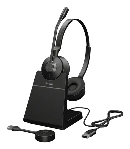 Jabra Engage 55 SE Zestaw słuchawkowy Bezprzewodowy Opaska na głowę Biuro/centrum telefoniczne Czarny, Stereo, UC, USB-A, ze stacją ładującą