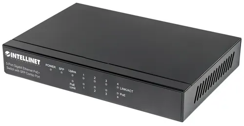 Intellinet 561174 przełącznik sieciowy Gigabit Ethernet (10/100/1000) Obsługa PoE Czarny