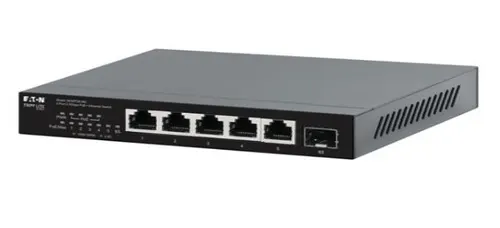 Eaton NG5POE-M2 przełącznik sieciowy Nie zarządzany Gigabit Ethernet (10/100/1000) Obsługa PoE Montaż na biurku/ścianie Czarny