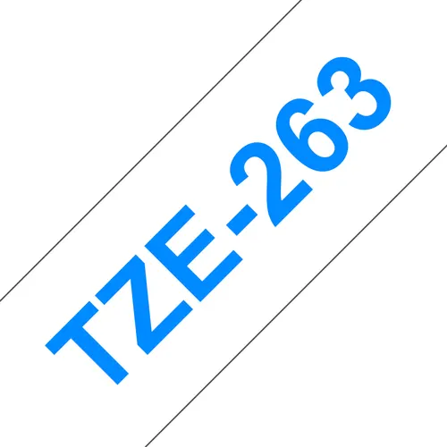 Brother TZE-263 taśmy do etykietowania Niebieski na białym