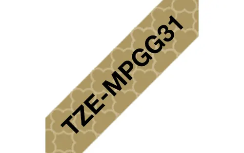 Brother TZE-MPGG31 taśmy do etykietowania Czarny na złotym