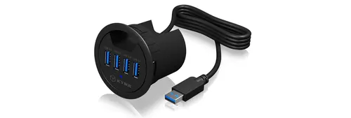 ICY BOX IB-HUB1403 USB 3.2 Gen 1 (3.1 Gen 1) Type-A 5000 Mbit/s Czarny