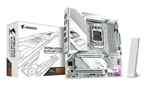 GIGABYTE X870M AORUS ELITE WIFI7 ICE AMD X870 Gniazdo AM5 micro ATX