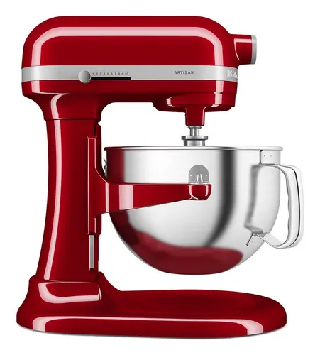 KitchenAid 5KSM60SPXEER Mikser stojący 375 W Szary, Czerwony, Stal nierdzewna