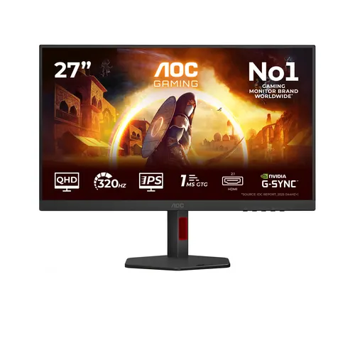 AOC G4 Q27G4SRU monitor komputerowy 68,6 cm (27") 2560 x 1440 px Quad HD LED Czarny, Czerwony