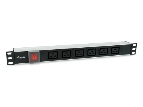Equip 333319 rozdzielacz zasilania PDU 6 x gniazdo sieciowe 1U Czarny