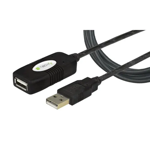 Techly IUSB-REP10TY kabel USB USB 2.0 10 m USB A 0,48 Gbit/s Czarny