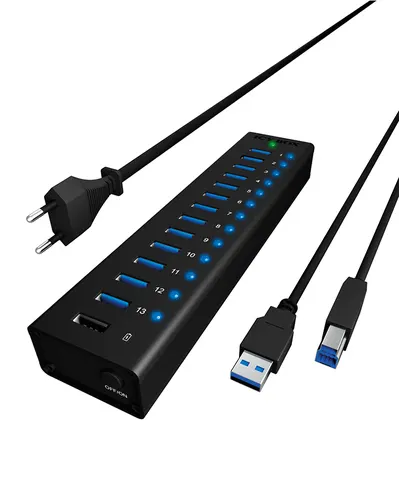 ICY BOX IB-AC6113 USB 3.2 Gen 1 (3.1 Gen 1) Type-B 5000 Mbit/s Czarny
