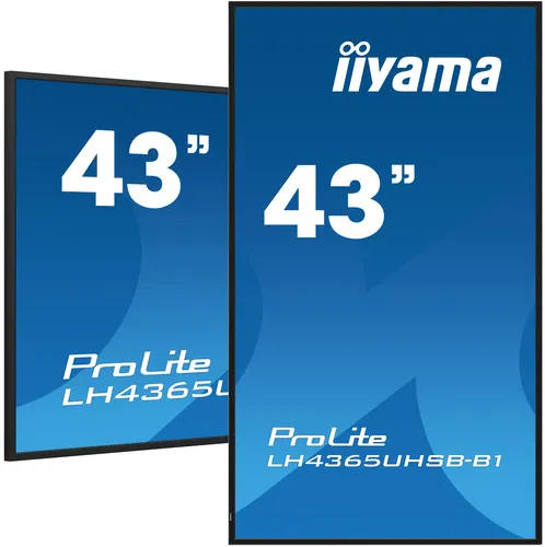 iiyama LH4365UHSB-B1 signage display Kiosk 108 cm (42.5") LED Wi-Fi 800 cd/m² 4K Ultra HD Czarny Procesor wbudowany Android 11 24/7