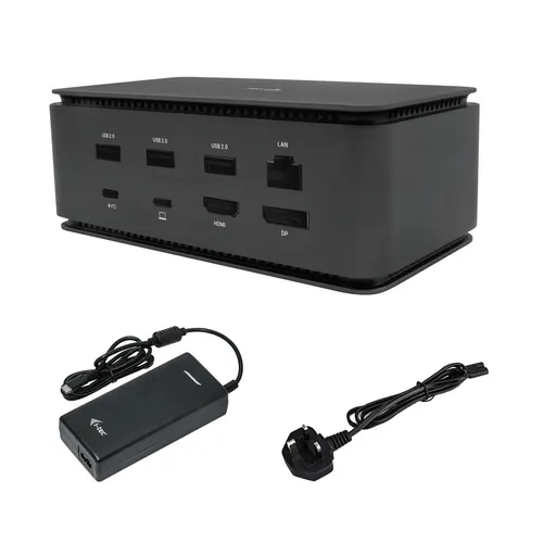 i-tec USB4DUALDOCK100WUK stacja dokująca Przewodowa USB4 Czarny