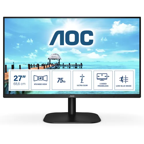 AOC B2 27B2H/EU monitor komputerowy 68,6 cm (27") 1920 x 1080 px Full HD LED Czarny