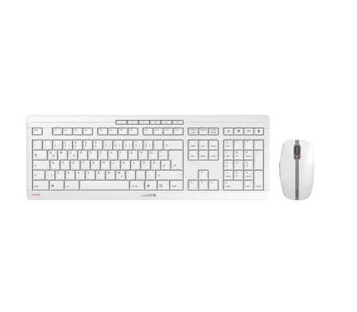 CHERRY Stream Desktop Recharge klawiatura Dołączona myszka Uniwersalne RF Wireless QWERTY British English Szary