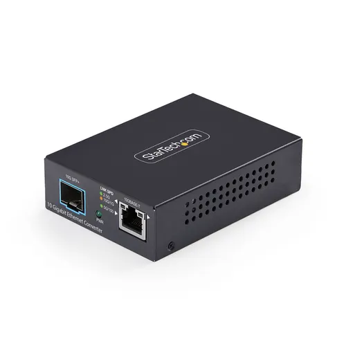 StarTech.com MCM10G6SSFP konwerter sieciowy 10000 Mbit/s Multifunkcyjny, Pojedynczy Czarny