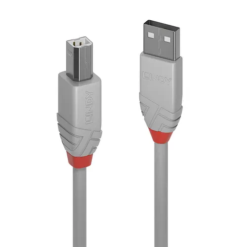 Lindy 36683 kabel USB USB 2.0 2 m USB A USB B 0,48 Gbit/s Szary