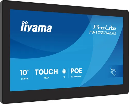 iiyama TW1023ASC-B3P signage display Kiosk 25,6 cm (10.1") Wi-Fi 385 cd/m² WXGA Czarny Ekran dotykowy Procesor wbudowany Android 24/7