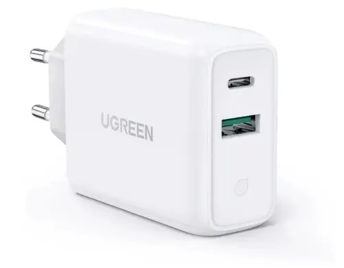 Ugreen 60468 ładowarka do urządzeń przenośnych Tablet, Telefon, Uniwersalne Biały Prąd przemienny Szybkie ładowanie Wewnętrzna