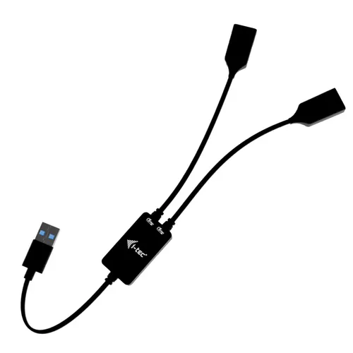 i-tec USB-A Cable HUB 2 port (2x USB-A) kabel USB USB 3.2 Gen 1 (3.1 Gen 1) 0,1 m USB A 2 x USB A 5 Gbit/s Czarny