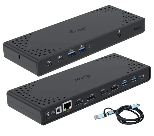 i-tec CADUA4KDOCKPDL2 stacja dokująca Przewodowa USB 3.2 Gen 1 (3.1 Gen 1) Type-C Czarny