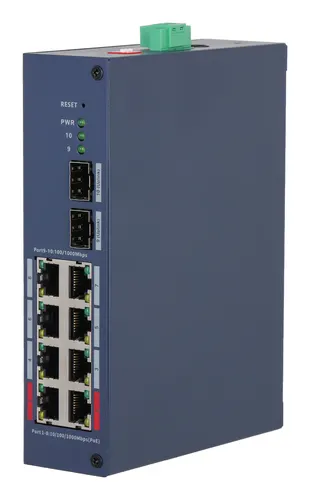 Dahua Technology CHS4210-8GT-110 przełącznik sieciowy Zarządzany L2 Gigabit Ethernet (10/100/1000) Obsługa PoE Szyna DIN Ciemny Niebieski