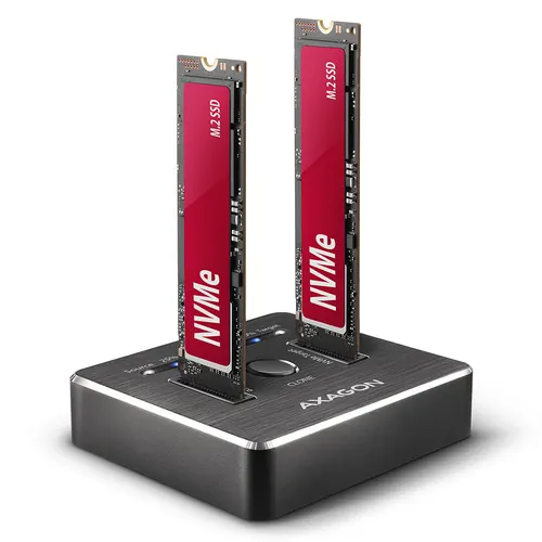 Axagon ADSA-M2C stacja dokująca do dysków twardych USB 3.2 Gen 2 (3.1 Gen 2) Type-C Czarny