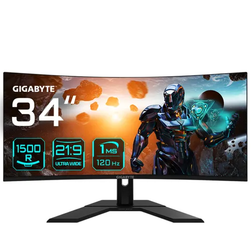 GIGABYTE GS34WQC monitor komputerowy 86,4 cm (34") 3440 x 1440 px Wide Quad HD LED Czarny
