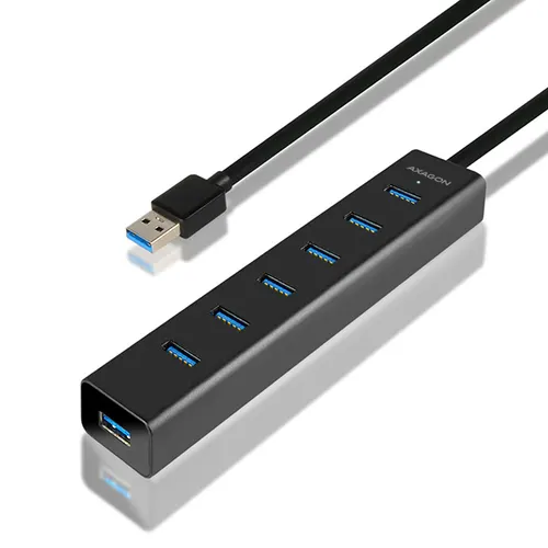Axagon HUE-SA7BP huby i koncentratory USB 3.2 Gen 1 (3.1 Gen 1) Type-A 5000 Mbit/s Czarny