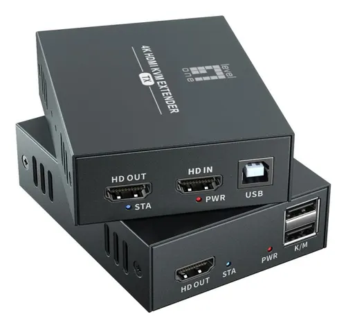 LevelOne HVE-8111 przedłużacz AV Nadajnik i odbiornik AV Czarny