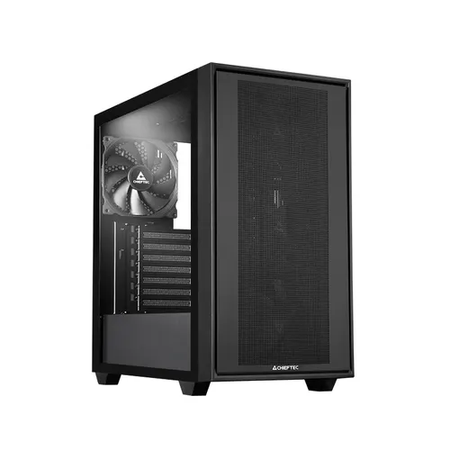 Chieftec Midi Tower GS-03B-BLK-OP, Schwarz Czarny
