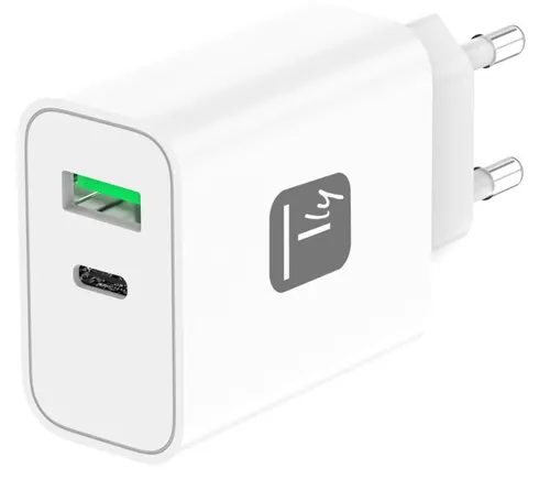 Techly IPW-USB-30WACG ładowarka do urządzeń przenośnych Uniwersalne Biały Prąd przemienny Szybkie ładowanie Wewnętrzna