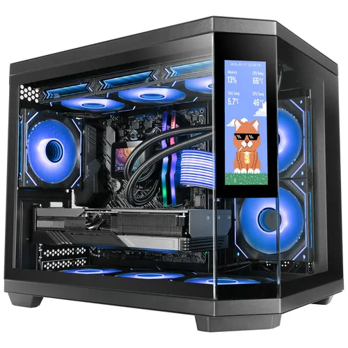 Mars Gaming MC3TCORELCDM zabezpieczenia & uchwyty komputerów Mini Tower Czarny