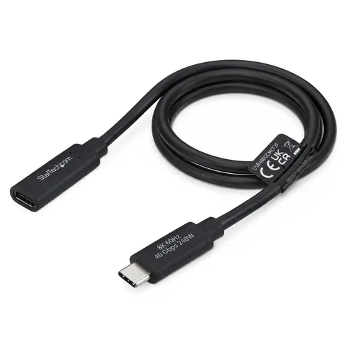 StarTech.com USB440GCMCF2F kabel USB USB4 Gen 3x2 0,6 m USB C 40 Gbit/s 240 W Czarny